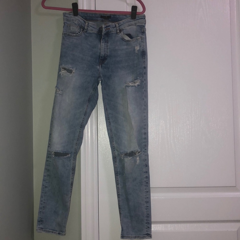 Blue denim jeans